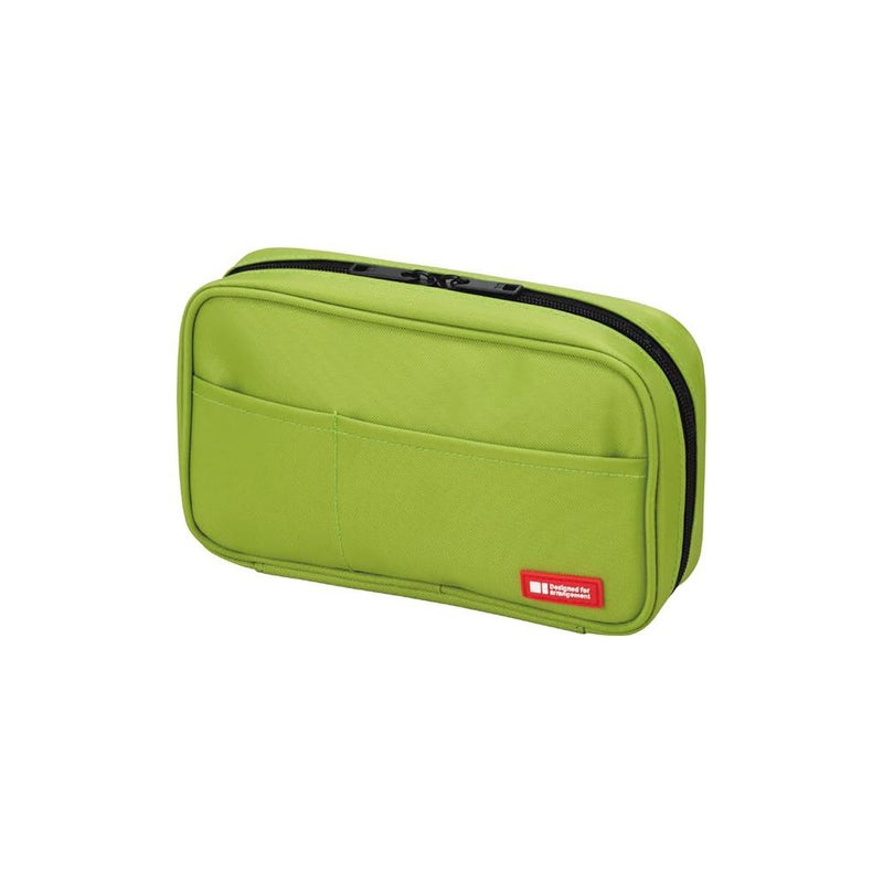 LIHIT LAB Large Capacity Zipper Pencil Case For School Office College, Big Capacity 4 Compartments Pencil Bag Holder Adults Teen Boys Girls, Travel Cosmetics Storage, Yellow Green (A7551-6) - Image 1